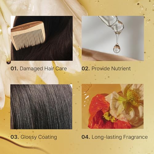 LADOR Hair Perfume Oil for Dry Damaged Hair - Anti Frizz Nourishing Fragrance Gloss Oil Serum Leave-In Conditioner Hold Curls & Waves No Sulfate Paraben 1 Fl Oz 03 Osmanthus Korean Haircare