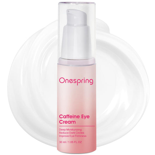 Onespring Eye Cream, Under Eye Cream with Caffeine + Hyaluronic Acid + Vitamin E, for Puffiness, Wrinkles & Fine Lines, Daily Cream for Moisturizing and Hydrating, Skin Care for Face, 1.05 Fl Oz
