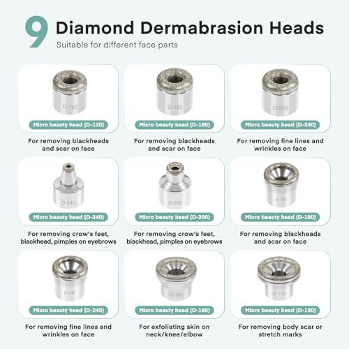 Professional Diamond Micro-dermabrasion Machine, Yofuly Diamond Micro-dermabrasion Dermabrasion Equipment Facial Peeling Spa(0-68cmHg)