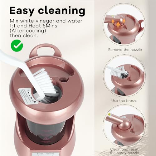 Facial Steamer, Professional Face Steamer Tabletop with Extendable Nozzle, Portable Nano Ionic Face Steamer for Home Use