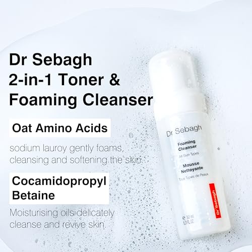 Dr Sebagh 2-in-1 Toner & Cleanser (1.7 fl oz) - Gentle Face Wash - Deep Pore Cleanser & Makeup Remover - Foam Cleanser for Oily Skin - Award-Winning