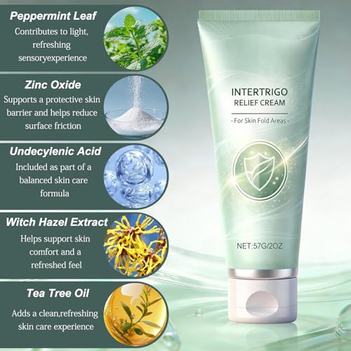 2PCS Intertrigo Cream – Skin Fold Care & Chafing Support Cream, Supports Skin Comfort, Fast-Drying Non-Greasy Formula for Daily Use
