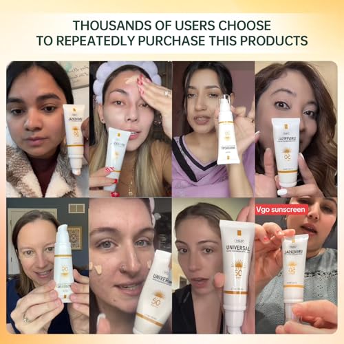 VGO Tinted Sunscreen for Face SPF 50, Tinted Moisturizer with SPF, Face Sunscreen for Women, Sweat Resistant Oil Free with No White Cast, 1.76oz
