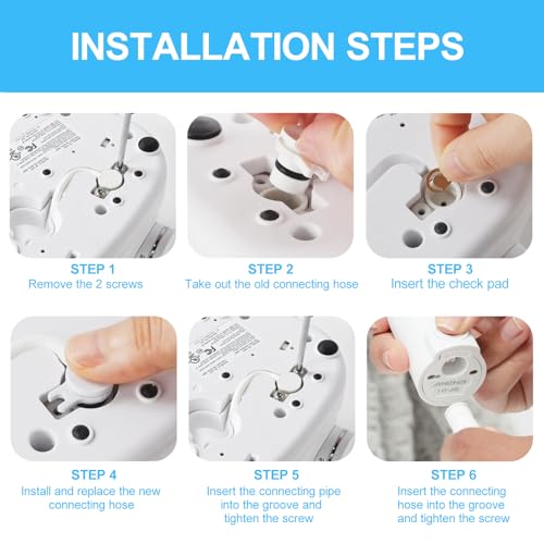 Water Flosser Replacement Hose & 2 Toothbrush Heads for Waterpik Sonic-Fusion SF-01/02/03/04 ， Repair Kit with Tools, Easy Installation