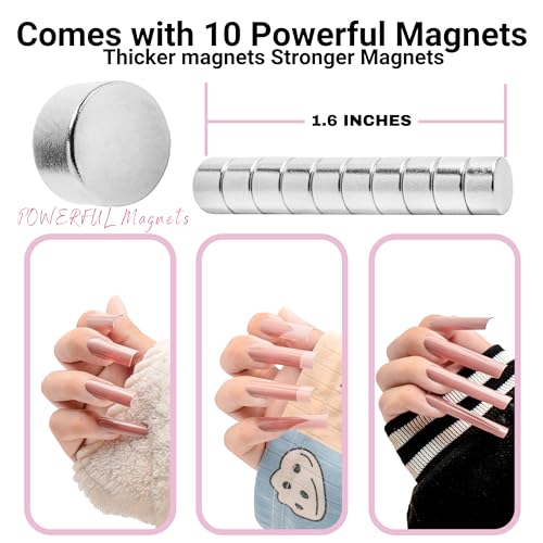 Yaya Acrylic False Nail Clippers with Magnets,Nail Cutters for Nail Tips,Nail Tip Cutter with Length Measurement, Acrylic Nail Cutter with Sizer Magnets, Manicure Tool for Salon Home Nail Art.