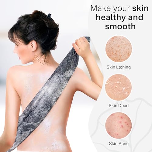 Yiclick Exfoliating Washcloth Towel- Exfoliating Body Scrubber Exfoliator, Back Scrubber for Use in Shower Bath, Exfoliate Rags Wash Cloths, Loofah Lufa Sponge, Body Scrub, Women Men