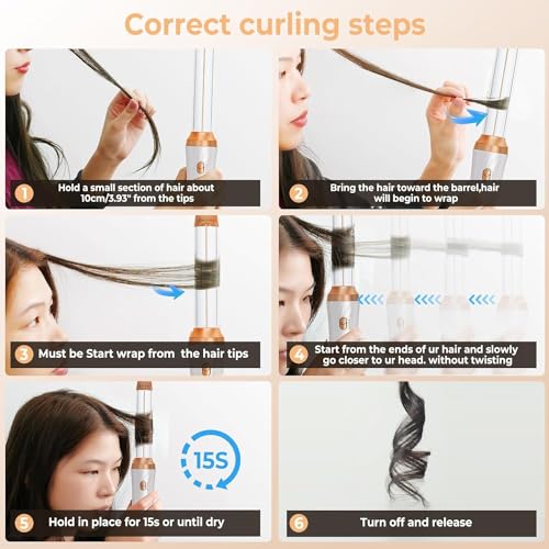 6 in 1 Hair Dryer Brush Set, Blow Dryer Brush Upgrade Detachable Air Styler Wrap Air Curler, Curly Twist Hot Curling Iron, Negative Ion Blow Dryer Hot Styler, Travel Hair Styling Tool