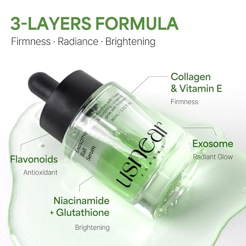 Exosome Glow Serum, Niacinamide & Collagen Face Serum for Glass Skin, Hydrating Pore Minimizer & Brightening, Korean Skincare, 1.01 fl oz