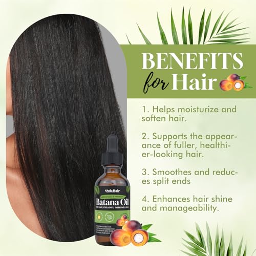 Batana Oil for Hair Growth Organics Pure Batana Hair Oil 100% Natural Batana Oil Nourishes Damaged Hair Natural Hair Growth Oil and Conditioner Batana Hair Oil 2.02 Fl Oz