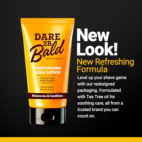 high time Dare 2B Bald Scalp Moisturizer Lotion | After Shave Lotion for Men | Bald Head Care Regime | Condition, Protect, and Treat Flaking | Razor Bump Head Moisturizer for Men | 4.75 OZ