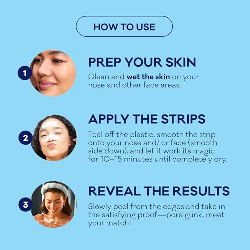 Bioré Nose+Face Blackhead Remover Strips, Deep Cleansing Strips for Nose, Chin, or Forehead, Instant Blackhead Removal and Pore Unclogging, Oil-free, Non-Comedogenic Use, 14 Count