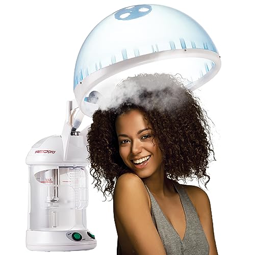 Red Pro Hair Therapy 2-in-1 Hair Steamer & Facial Steamer for Hydration Deep Cleaning, Designed for Personal Care at Home or Spa & Salon, Moisturize Hair 6x More Effectively