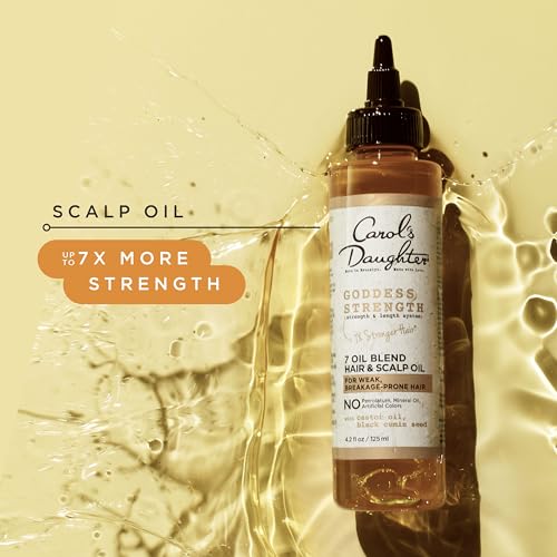 Carol's Daughter Goddess Strength 7 Oil Blend Scalp and Hair Oil for Waves, Coils and Curls, Hair Treatment with Castor Oil, 4.2 Fl Oz