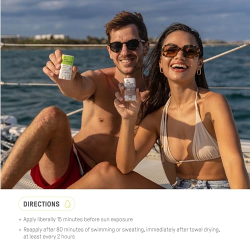 Raw Elements Face All-Natural Mineral Sunscreen Stick, Non-Nano Zinc Oxide, 95% Organic, Water-Resistant 80 Min, Reef Safe, All Ages Safe, SPF 30+, Travel Sunblock 0.5 oz