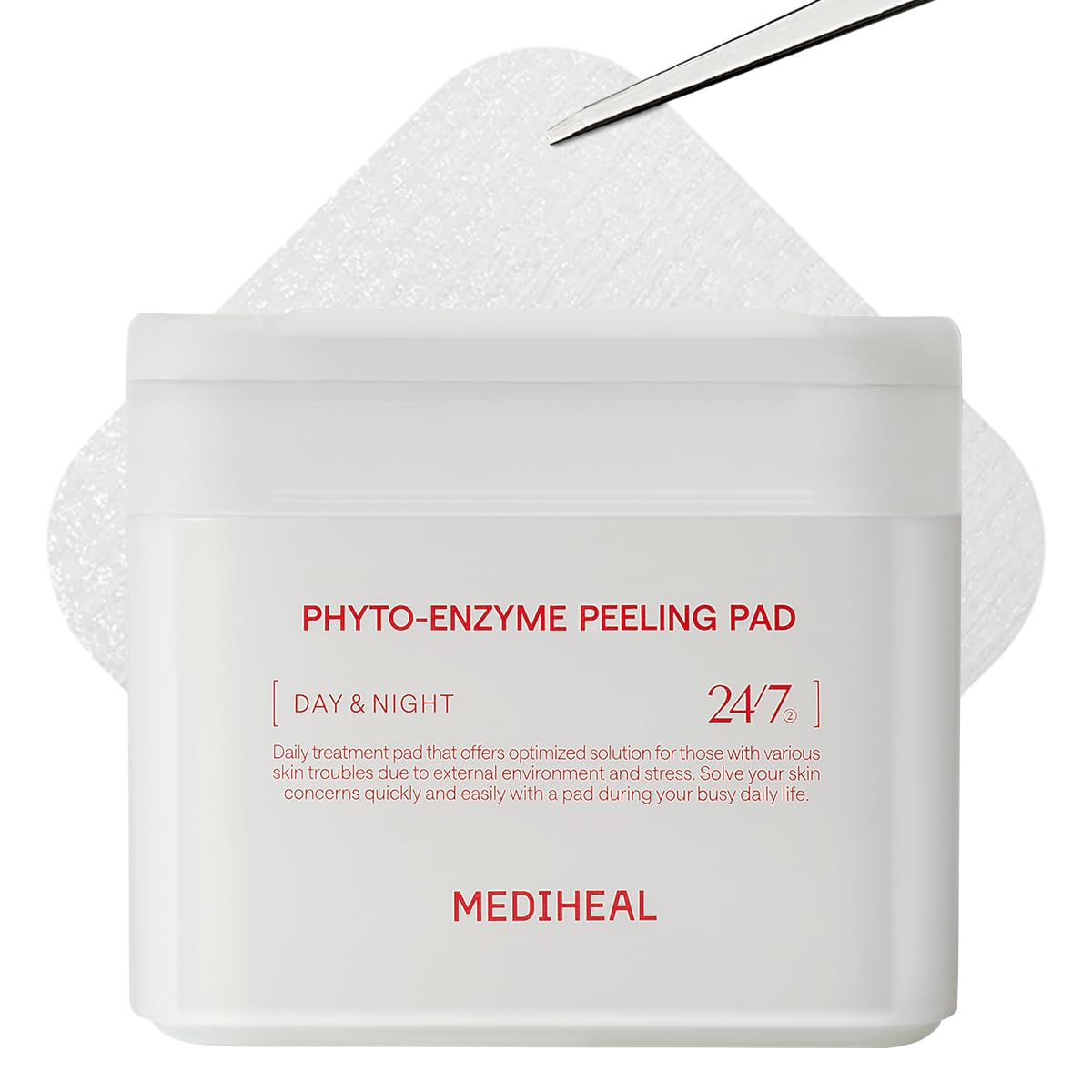 MEDIHEAL Toner Pads [Phyto Enzyme] - Exfoliating Peeling Pad with LHA & Papaya Enzyme - Pore Tightening & Sebum Control - Vegan Micro Embossed Non-Sensitive Pad (90 Count)