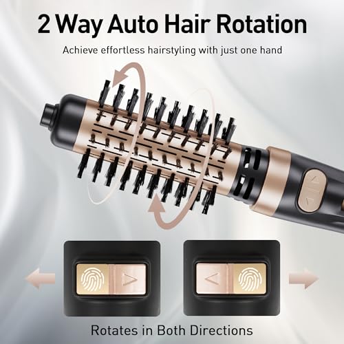 Beautimeter Hair Dryer Brush 3-in-1 Hair Styler, Rotating Blow Dryer Brush with 2-Inch and 1.5-Inch Brushes