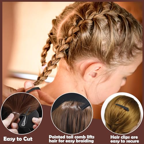 1500 Pcs Hair Bands in 4 Natural Colors - Rubber Hair Ties with Organizer Box and 6 Styling Tools for Women, Girls, Kids