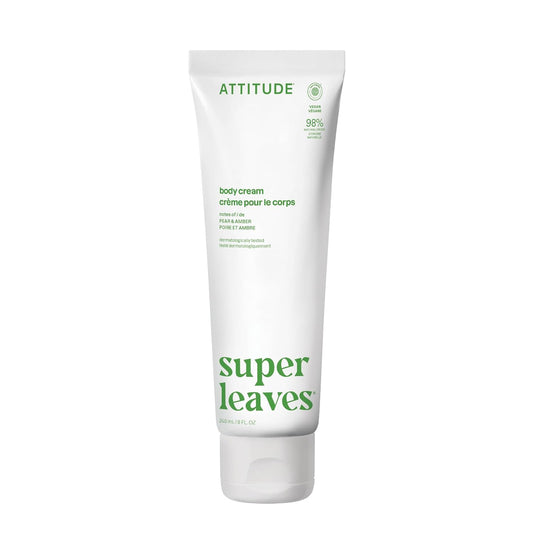 ATTITUDE Body Cream, EWG Verified Moisturizer, Vegan Moisturizing Products For Dry Skin, Dermatologically Tested, Pear & Amber Scent, 8 Fl Oz