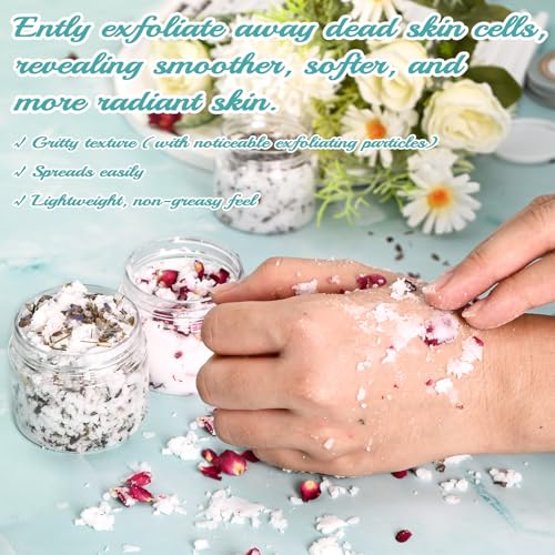 Body Scrub Making Kit- Make Your Own Salt Body Scrub with Almond Oil, Essential Oils, Moisturizing and Exfoliating Dry Skin Hand Foot DIY Organic Body Scrubs Christmas Gifts For Women & Men