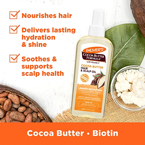 Palmer's Cocoa Butter & Biotin Length Retention Hair and Scalp Oil, 5.1 Ounce (Packaging May Vary)