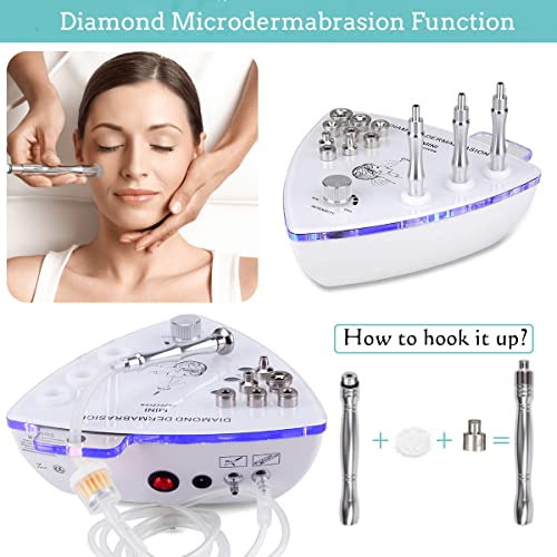 Diamond Microdermabrasion Machine with Spray Gun, Yofuly 65-68cmHg Suction Power Professional Diamond Facial Machine Water Spray Exfoliation Dermabrasion Machine for Home Use Skin Care
