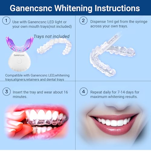 35% Ganencsnc 10-Pack Teeth Whitening Gel Refills - Gentle 35% Carbamide Peroxide Formula - Compatible with Teeth whitening Kit,No Sensitive Teeth Whitener