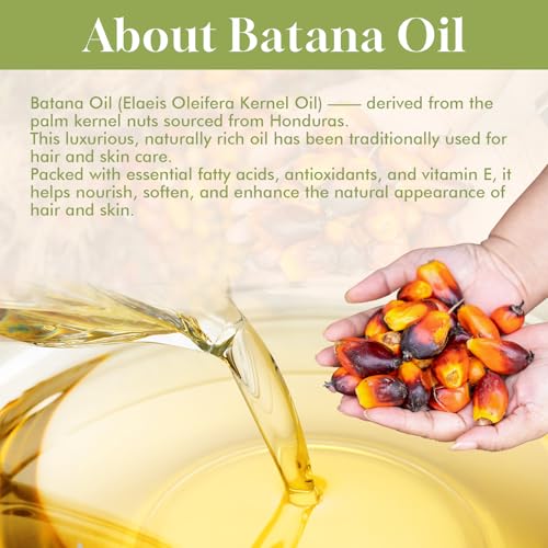 Batana Oil for Hair Growth Organics Pure Batana Hair Oil 100% Natural Batana Oil Nourishes Damaged Hair Natural Hair Growth Oil and Conditioner Batana Hair Oil 2.02 Fl Oz
