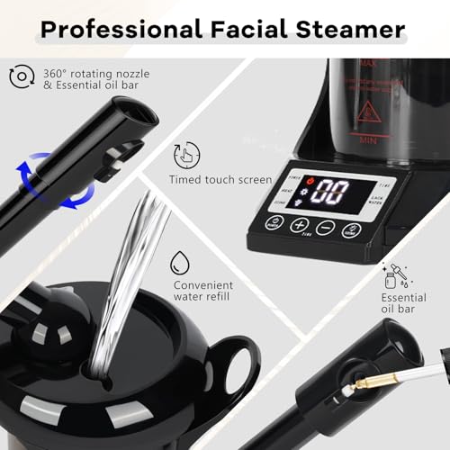 Hair Steamer 2 in 1 Face Steamer,Ozone Facial Steamer, Portable Tabletop Steamer Moisturizing Hydration Suitable for Home and Salon Personal Care