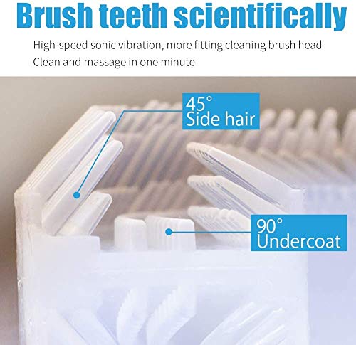 Automatic Toothbrush for Adults - Ultrasonic Electric Toothbrush with Soft Bristles U-Shape Waterproof Design 30s Timer Toothbrush, Wireless Charging Dual-Use for Travel & Home (White)