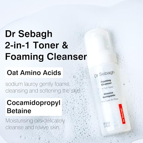 Dr Sebagh 2-in-1 Toner & Cleanser (5.1 fl oz) - Gentle Face Wash - Deep Pore Cleanser & Makeup Remover - Foam Cleanser for Oily Skin - Award-Winning
