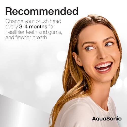 AquaSonic Genuine Proflex Replacement Brush Heads | ADA Accepted | for Whiter Teeth & Gum Care | Compatible with Many AquaSonic Toothbrush Handles (3 Pack Black)