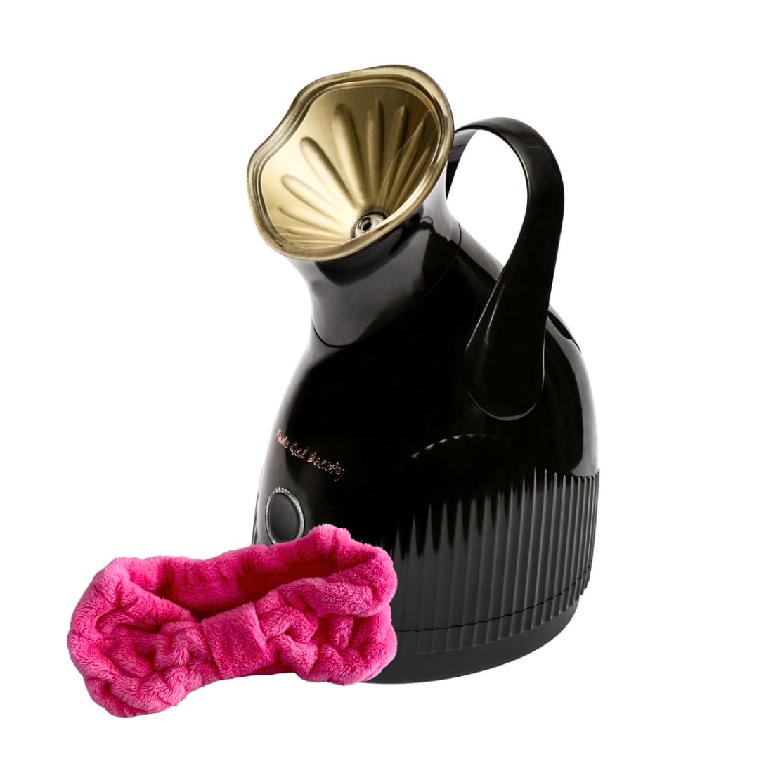 Rude Gal Beauty Hot Mist Steamer for Facial Deep Cleansing- Beauty Tool for Skin Care and Hair Care with Free Pink Headband