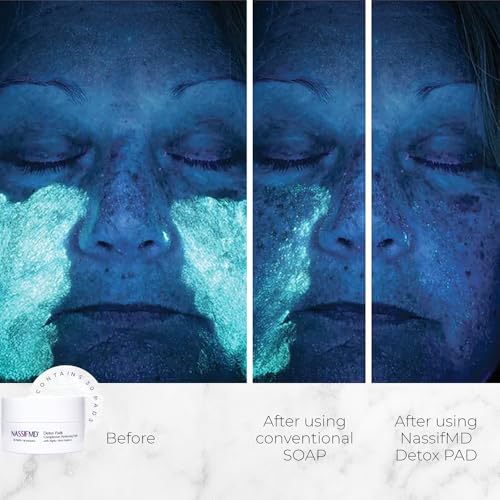 NassifMD Exfoliating Detox Pads | Surgeon-Created AHA/BHA Facial Pads for Deep Cleansing, Smoother Texture & Glowing Skin | Reduces Pores, Firms, Brightens
