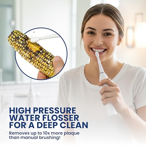 Flossing Toothbrush Rechargeable Electric Toothbrush with Water Flosser - Portable Water Pick Toothbrush Combo Cordless Sonic Electric Toothbrush and Water Flosser - Black