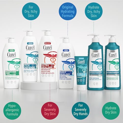 Curel Itch Defense Calming Body Lotion, Moisturizer for Dry, Itchy Skin, Body and Hand Lotion, with Advanced Ceramide Complex, Pro-Vitamin B5, Shea Butter, 20 Oz