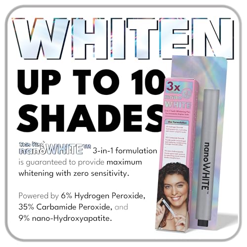3-in-1 Professional Teeth Whitening Pen | Enamel Repairing Tooth Whitener with Nano-Hydroxyapatite & Dual Peroxide Gel | Instant Results & Zero Sensitivity | 30+ Uses