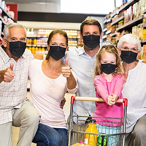 100 Pack Black Disposable Face Masks -3 Layer Medical Masks Disposable for Adults Home Office Outdoor and School