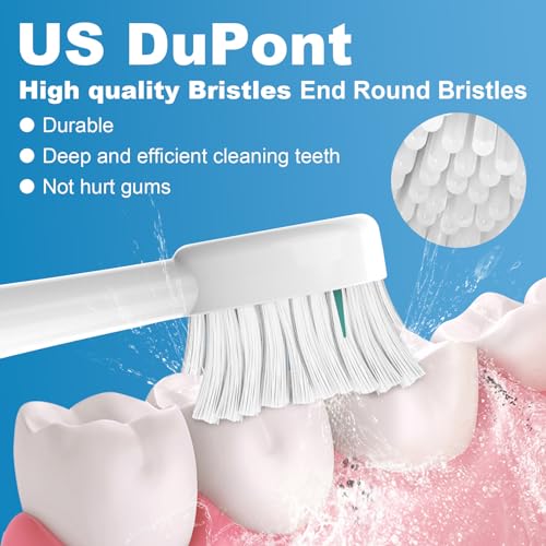 Replacement Brush Heads for WaterPik Sonic-Fusion 2.0 Flossing Toothbrush (SF-03/SF-04) and Sonic-Fusion Flossing Toothbrush (SF-01/SF-02),5 Count White with Covers