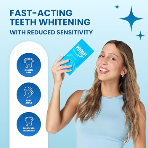 POOOF! by Dr. Bill Dorfman - Dissolving Teeth Whitening Strips, 12% Hydrogen Peroxide for Professional Teeth Whitening, New Improved Formula, Zero Sensitivity Formula, Fresh Mint (10-Day Treatment)