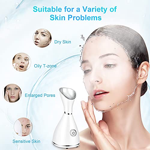 Facial Steamer for Face, Face Steamer for Facial Deep Cleaning, Face Steamer Nano Mister Set for Sinuses, Unclogs Pores, Home SPA, Skin Care