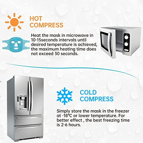 ZNÖCUETÖD Cold Face Eye Mask Ice Pack Reduce Facial Puff, Dark Circles, Gel Hot Heat Cold Compress Pack, Face SPA for Woman Sleeping, Pressure, Headaches, Skin Care, Post Laser Cosmetic Care[Blue]