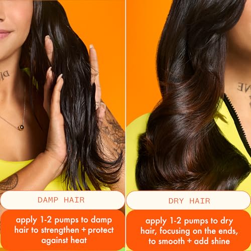 amika superfruit star lightweight hair styling + heat defense oil | heat protection, strengthen + reduce breakage, smooth frizz, add glossy shine | for all hair types
