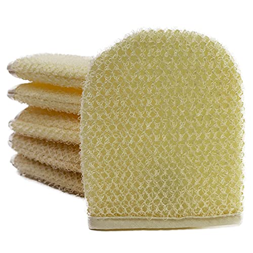 PPHAO Facial Cleansing Sponge - Exfoliating Facial Cleansing Cloths Gloves Mitts - Softweave Exfoliating Washcloths - 6 Pack