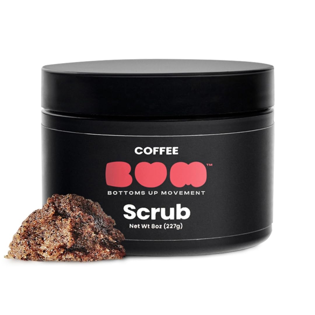 BUM Coffee Sugar Scrub for Body - Coffee Scrub Body Exfoliator with Organic Shea, Coconut Oil, Rosehip, Vitamin E & Jojoba - Moisturizing, Seductively Scented & Subtly Flavored Exfoliant (8 oz)