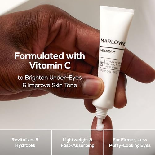 MARLOWE. No. 127 Mens Eye Cream with Vitamin C, Caffeine and Moisturizing Squalane for Puffiness, Wrinkles & Dark Circles, Targeted Under Eye Skin Care, 0.5 FL Oz