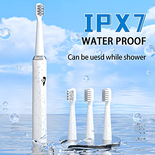 Y-Kelin V-Shaped Orthodontic Electric Toothbrush for Braces, Sonic Toothbrush with 2 Concave Replacement Heads and 2 Convex Replacement Heads, Soft Bristle, 5 Modes IPX7 Waterproof (White)