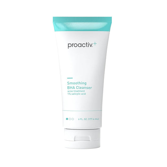 Proactiv+ Smoothing BHA Cleanser, 6 oz, Unscented Acne Treatment for All Skin Types, 1% Salicylic Acid Cleanser with Soothing Aloe
