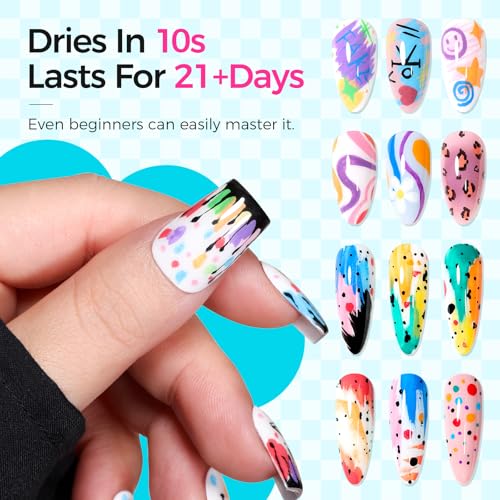 18 Color 3D Nail Art Pens Set, 0.7MM Nail Polish Pens for Nail Art Dotting Pen Drawing Painting Liner Brush for DIY Nail Design, Home & Salon Manicure Tools