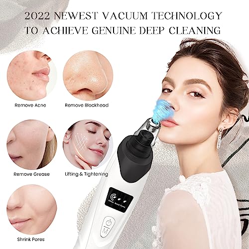 2024 Blackhead Remover Pore Vacuum,Facial Pore Cleaner-5 Suction Power,5 Probes,USB Rechargeable Blackhead Vacuum Kit Electric Acne Extractor Tool for Adult