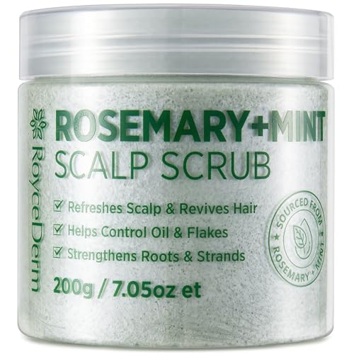 RoyceDerm Rosemary Mint Scalp Scrub Clarifying Scalp Exfoliator Refreshing Clean Scalp, Cooling Micro-Exfoliation with Botanical Extracts, For All Scalp Types (Rosemary Mint Scalp Scrub)